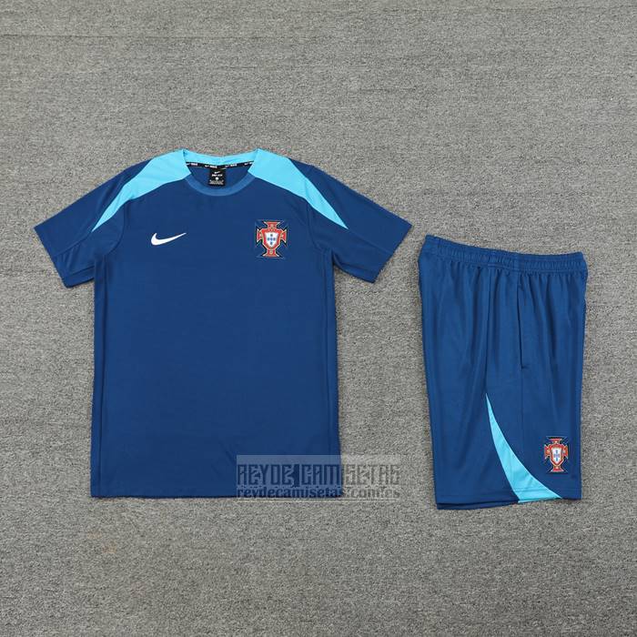 Chandal del Portugal Manga Corta 2024-2025 Azul - Pantalon Corto